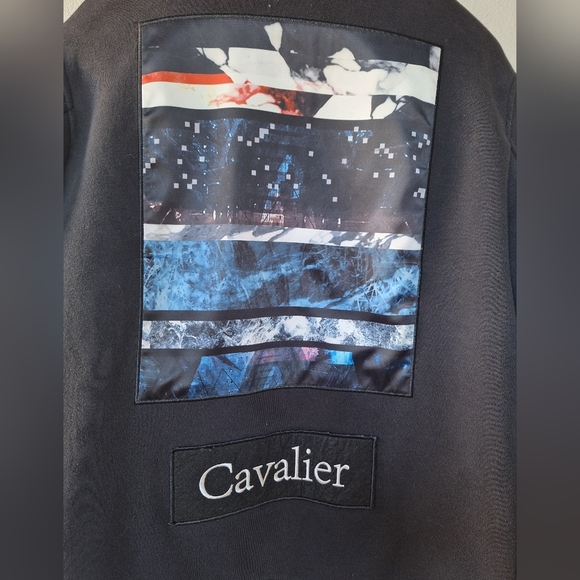 Trendiano Japanese Mens Zip Up Graphic Modern Black Jacket Size M - Picture 7 of 7